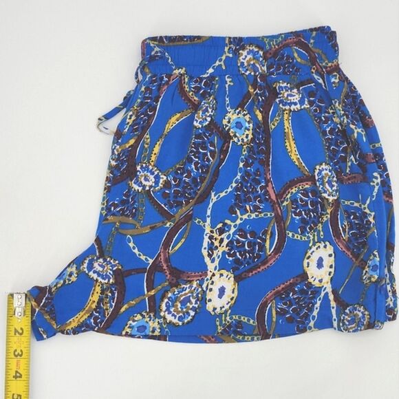 Lili Sport Shorts Size 3X Womens Blue Seaweed Graphic Print Rayon Drawstring - Picture 9 of 10